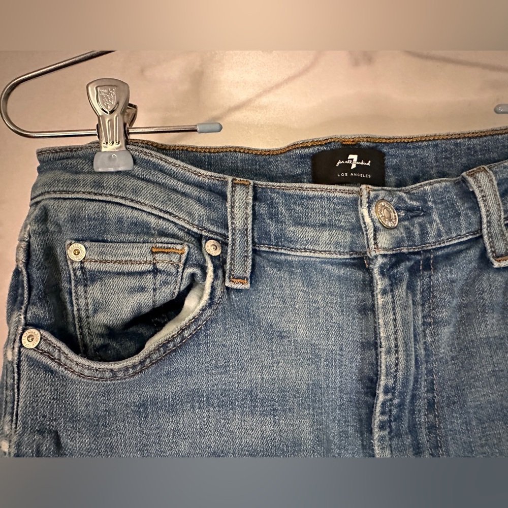 7 FOR ALL MANKIND Alexa Cropped High Waisted Straight Leg Vintage Wash Womens 28 - Picture 7 of 15